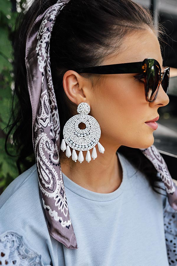 Sunshine Crush Earrings In White