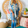 Cocktail Hour Shift Top in Blue Floral Image - 1