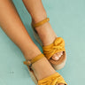 The Giselle Bow Wedge in Mustard Image - 1
