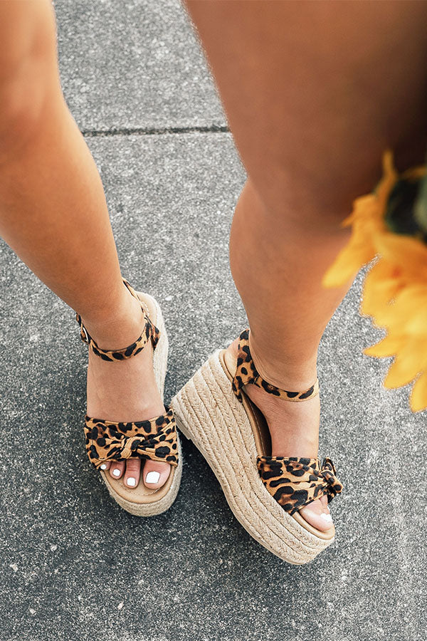 The Giselle Bow Wedge in Leopard Image - 2