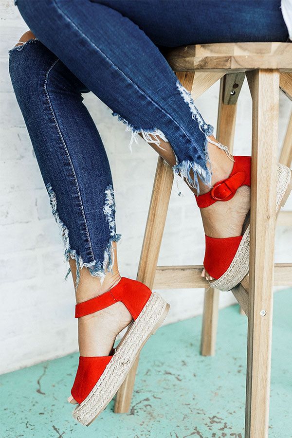 The Ava Espadrille in Red