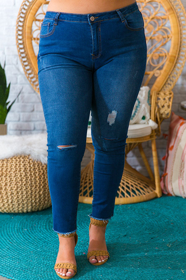 The Madison Mid Rise Ankle Skinny in Dark Wash
