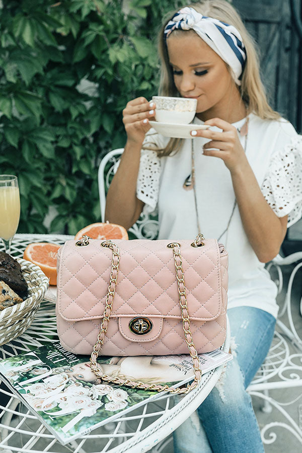 Pretty Chic Quilted Purse in Blush