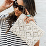 Beach Haven Crochet Clutch in Ivory Image - 1