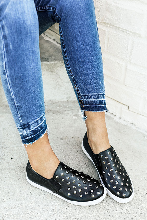 The Katey Faux Leather Sneaker in Black Image - 4