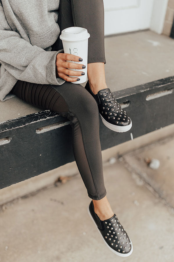 The Katey Faux Leather Sneaker in Black Image - 1