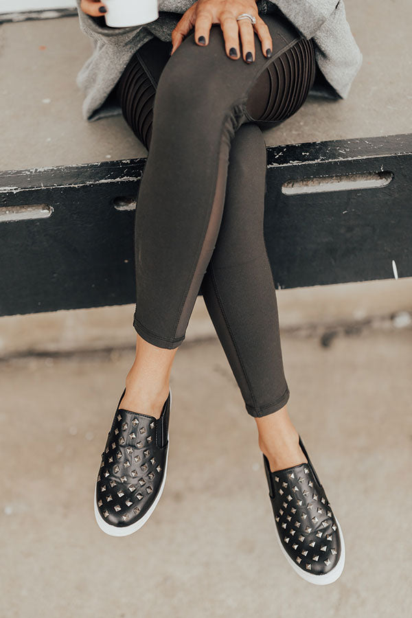 The Katey Faux Leather Sneaker in Black Image - 3