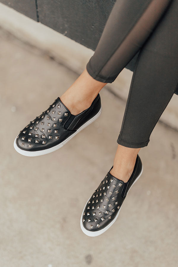 The Katey Faux Leather Sneaker in Black Image - 2