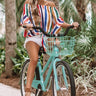 Cabo Stripe Off Shoulder Top In Yellow Image - 1