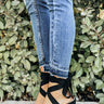 The Parker Faux Suede Lace Up Heel in Black Image - 1