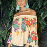 Gorgeous Getaway Off Shoulder Top in Cream Image - 1
