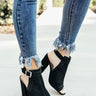 The Saylie Peep Toe Heel in Black Image - 1