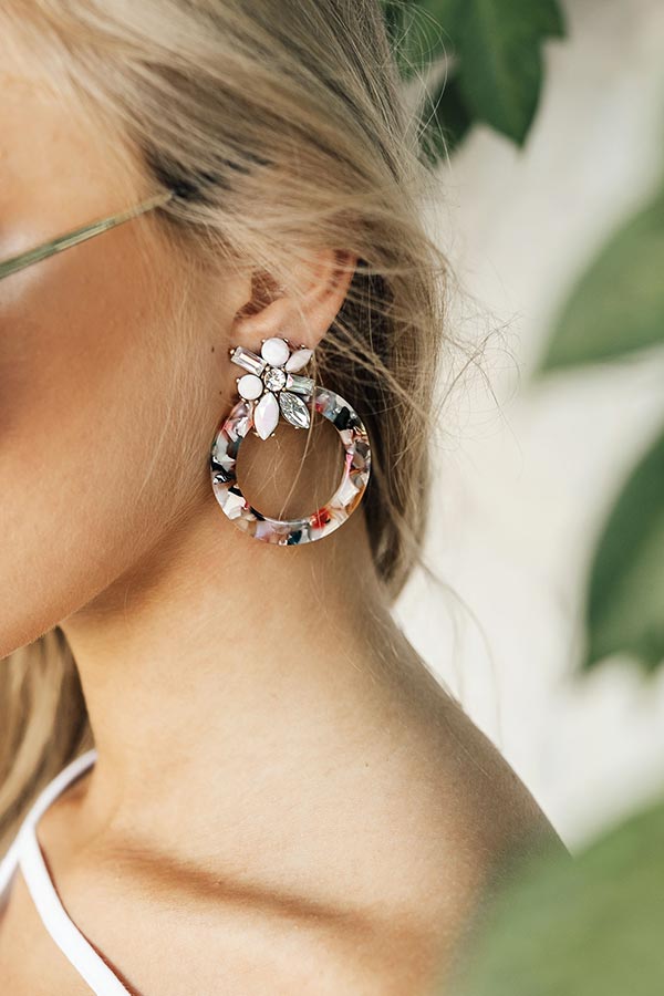 Bring It On Earrings In Pink Image - 1