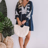 Make It A Mimosa Embroidered Shift Dress in Navy Image - 1