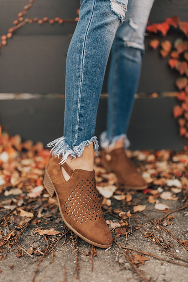 The Stevie Perforated Bootie in Chocolate Image - 3