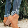 The Stella Perforated Bootie in Tan Image - 1