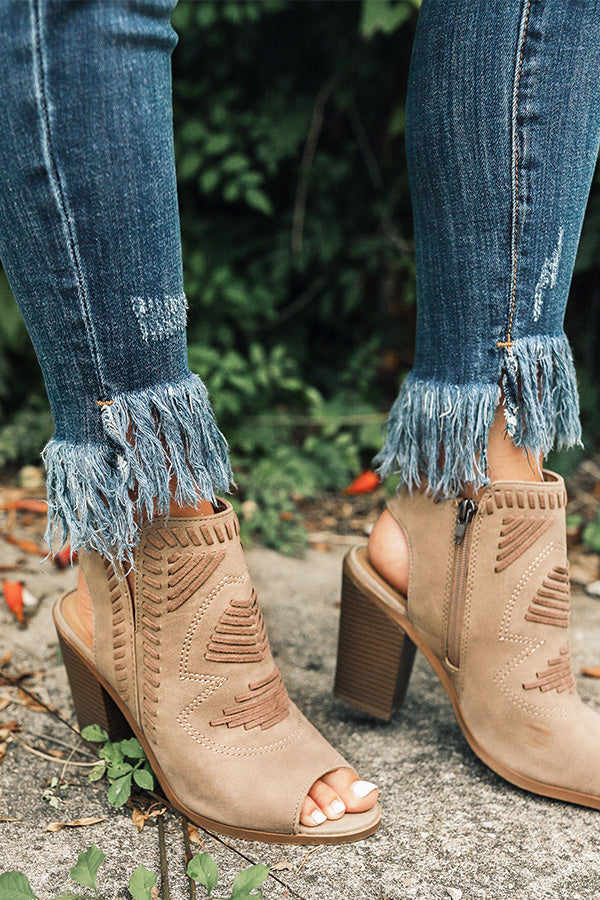 The Torrance Peep Toe Bootie in Taupe
