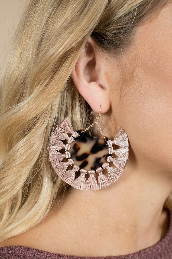 Champagne Sparkle Earrings In Blush Image - 2