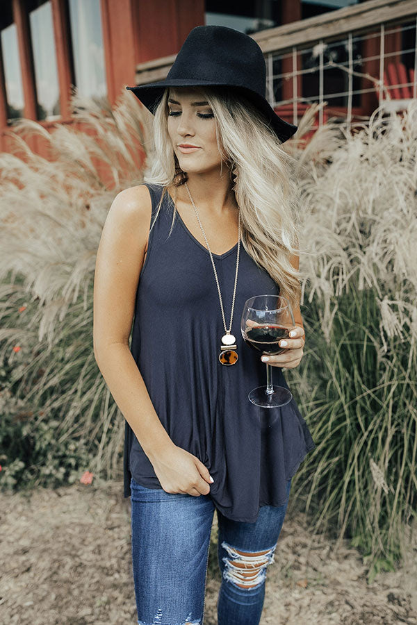 Perfect Harmony Shift Tank in Charcoal Image - 1