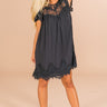 Jetting To Rome Lace Shift Dress in Black Image - 1