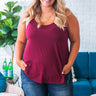 Beauty and Grace Shift Tank in Wine Image - 1