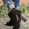 The Charlie Peep Toe Bootie in Black Image - 1