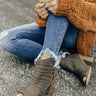 The Charlie Peep Toe Bootie in Martini Olive Image - 1