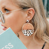 Glam Goals Leopard Earrings In Tan Image - 1