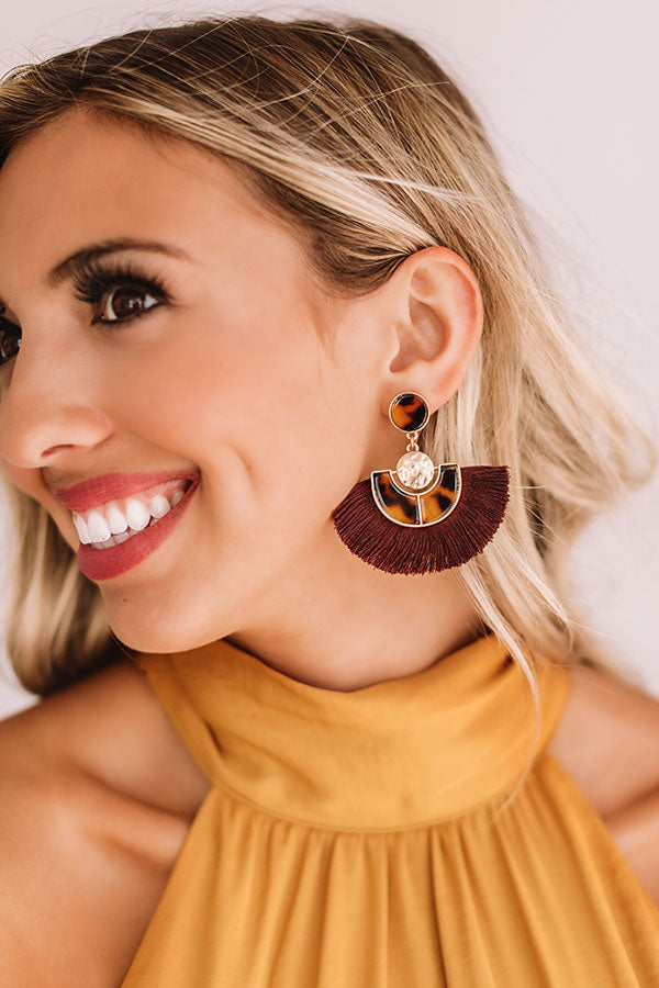 Oui Oui Earrings In Burgundy Image - 2
