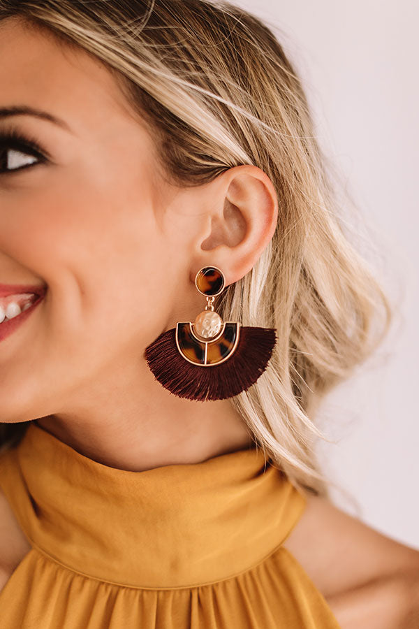 Oui Oui Earrings In Burgundy Image - 3