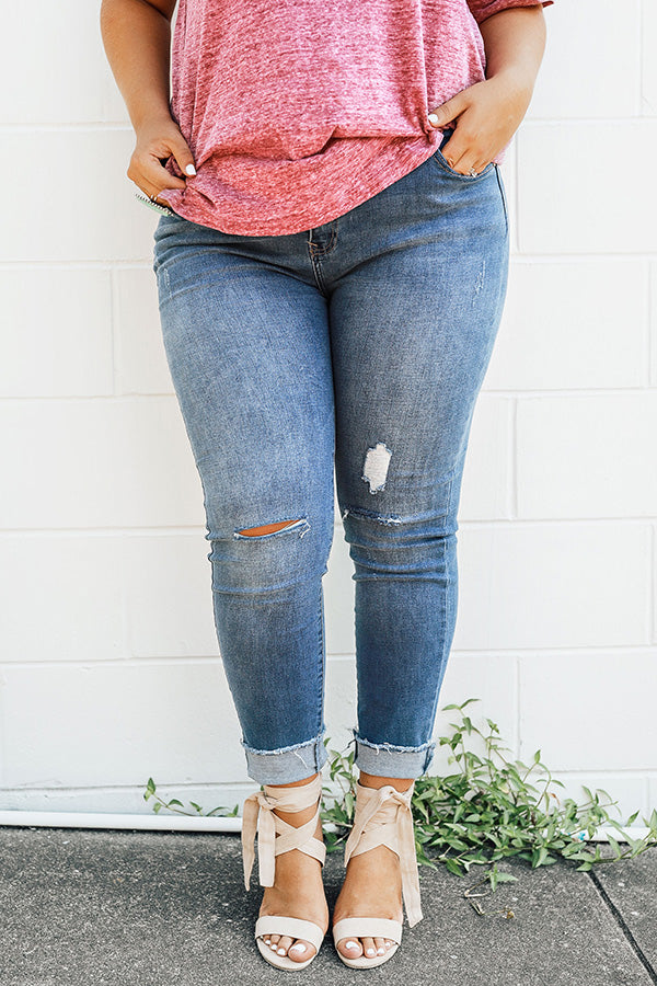The Madison Mid Rise Ankle Skinny in Medium Wash