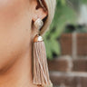 By Request Tassel Earrings In Taupe Image - 1