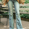 On Wine Time Mid Rise Flare in Medium Wash Image - 1