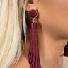 Haute Summer Tassel Earrings In Wine Image - 1