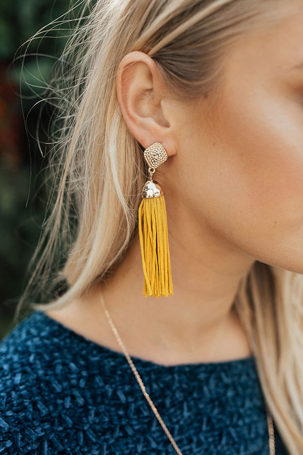 By Request Tassel Earrings In Mustard