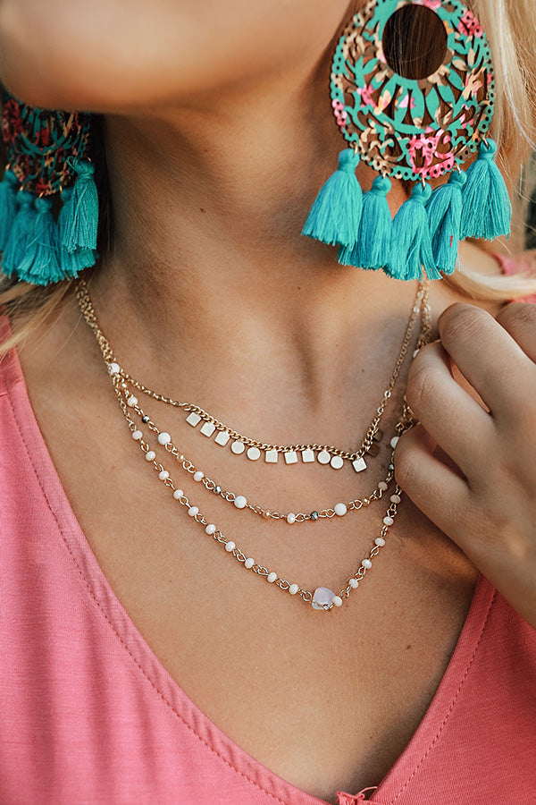 For The Love Of Glam Layered Necklace In Ivory