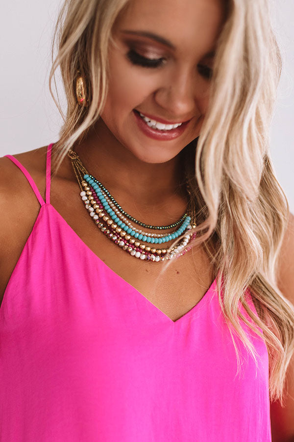 Gonna Let It Shine Layered Necklace In Pink Image - 3