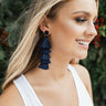 Wanna Dance All Night Tassel Earrings In Navy Image - 1