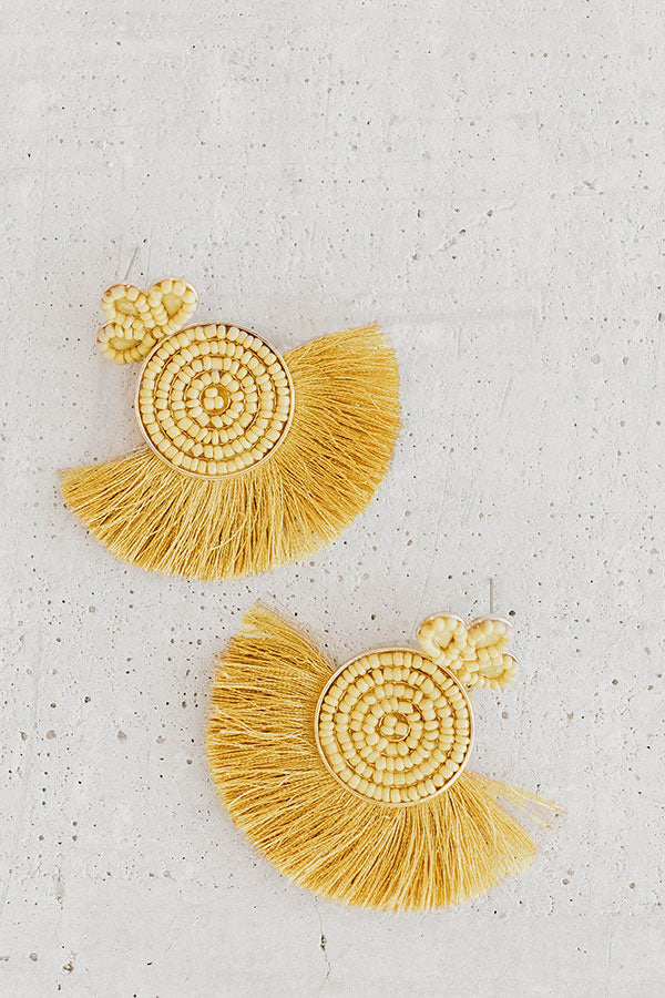 Champagne Sippin' Earrings In Marigold Image - 2