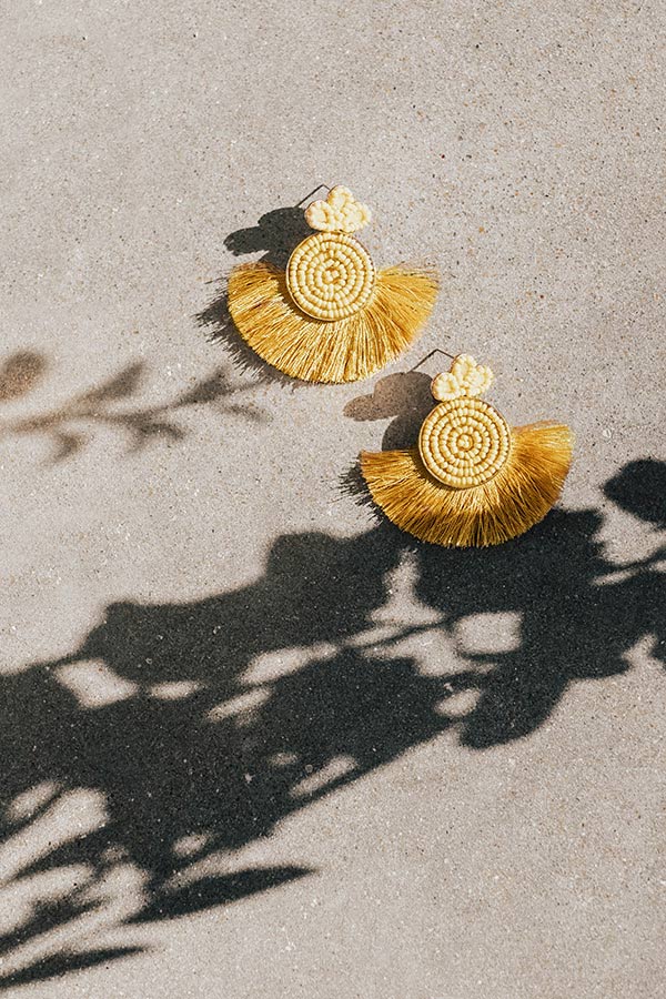 Champagne Sippin' Earrings In Marigold Image - 1