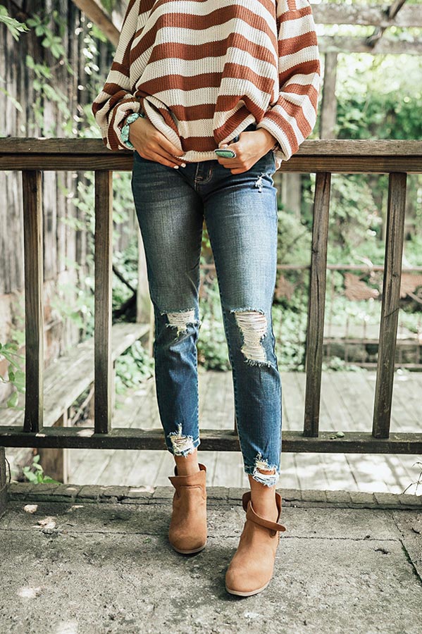 The Hannah Mid Rise Distressed Skinny