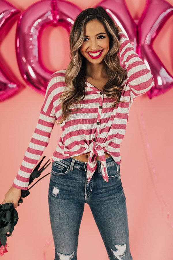 Cozier Times Waffle Knit Top in Blush Image - 1