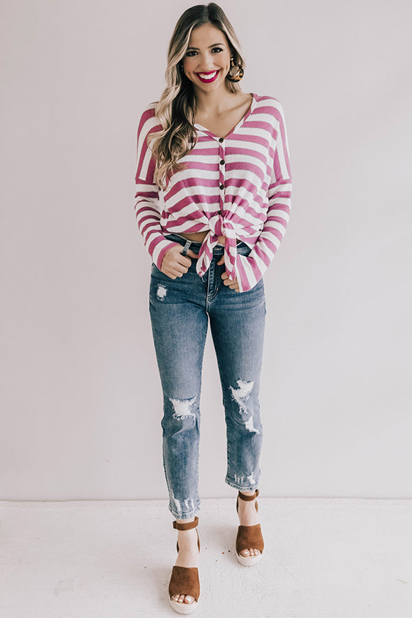 Cozier Times Waffle Knit Top in Blush Image - 3