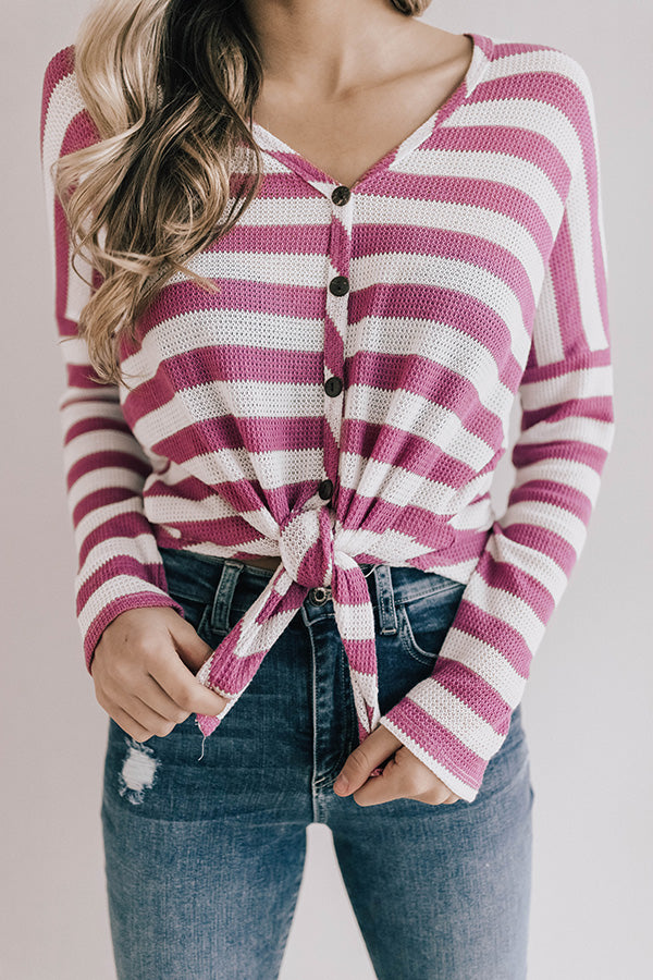 Cozier Times Waffle Knit Top in Blush Image - 4