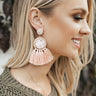 Take Me On A Getaway Tassel Earrings In Rose Quartz Image - 1