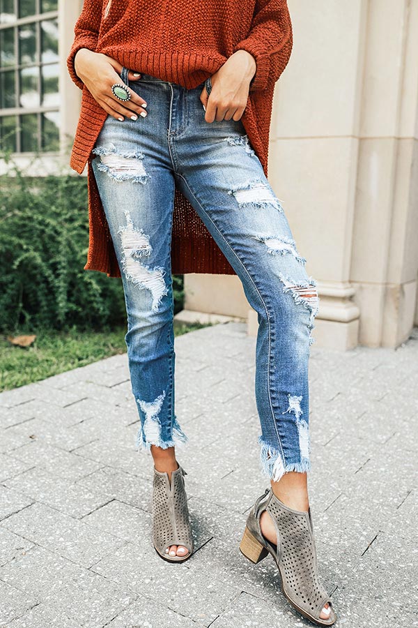 The Sophia High Waist Distressed Skinny