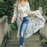Brunching In Brooklyn Floral Duster in White Image - 1
