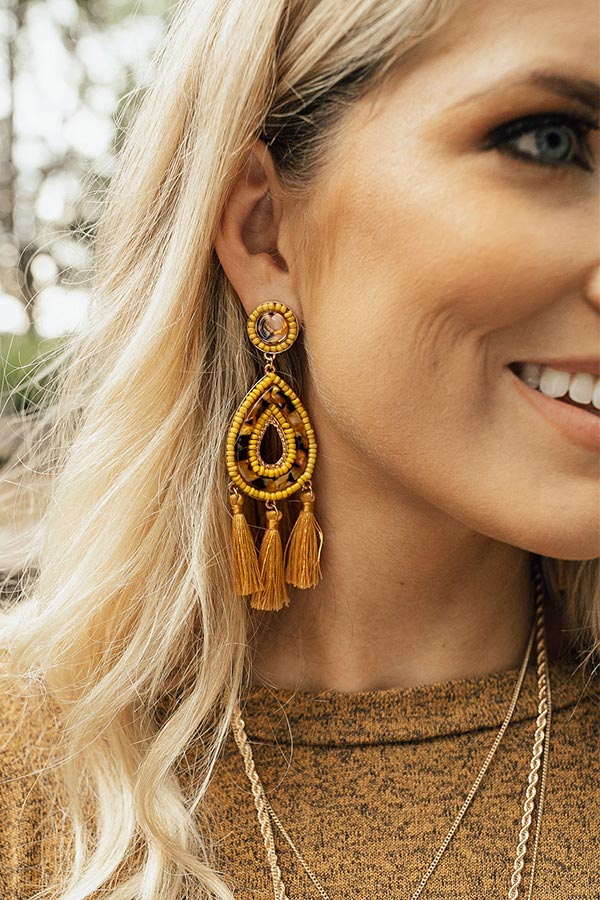 Memories In The Making Earrings In Mustard