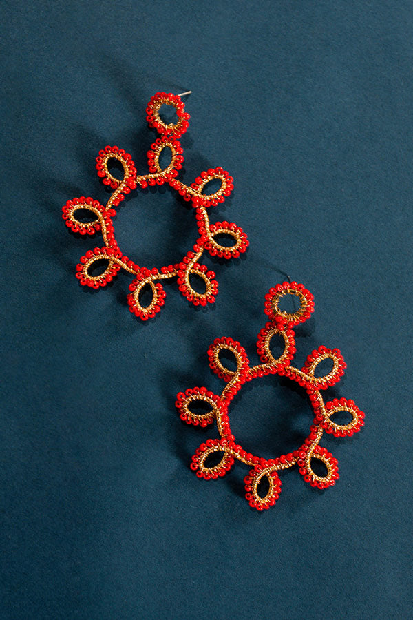 Sunrise To Sunset Earrings In Red