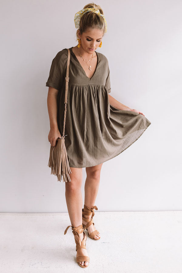 Soho Livin' Tunic Dress in Martini Olive Image - 1